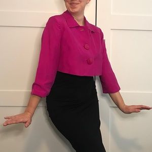 Kay Unger Silk Bolero in Magenta - Mod 60s Style!